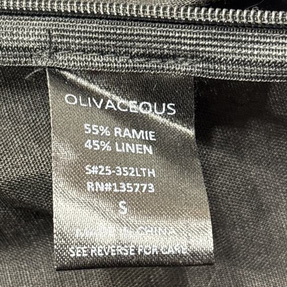 OLIVACEOUS Women’s Crop Top S Black Off Shoulder Balloon Sleeve Side Zip Boho - Picture 6 of 11